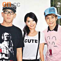 左起：Eddie、范萱蔚及狄易達齊齊捐血。