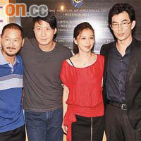 小齊（右起）、徐若瑄、黎明、廖啟智合作拍新戲。