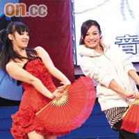 早前江若琳到內地宣傳時，有導師教她跳民族舞。