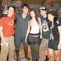 女導演Jennifer（右起）、伍允龍、Grace Huang等與蘇頌輝（左）一齊合作拍電影。