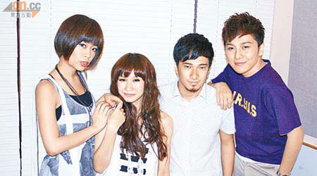 新入樂壇的羅梓螢（左起）、麥貝夷、劉振宇、鍾一憲均表示信心十足。