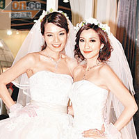 呂慧儀（左）亦有亮相擔任婚紗模特兒。