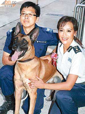 郭秀雲昨出席警犬技能大賽。