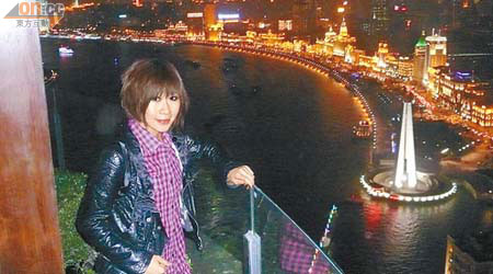 朱紫嬈夜遊上海，大讚景致迷人。