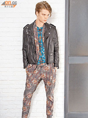 Lanvin<BR>Tee　$3,400<BR>Suit jacket　$11,600<BR>Pants　$1,940<BR>McQ<BR>皮褸　$13,400