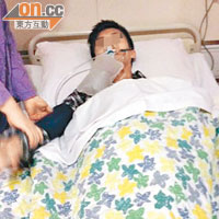 陳嘉桓弟弟爆肺入院接受治療。