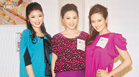 朱希敏（左起）、朱晨麗及許亦妮齊為無綫節目任嘉賓。