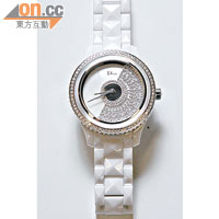 Dior VIII Grand Bal「Resille」38mm白色陶瓷鑽石腕錶（機械自動上鏈機芯）$278,000