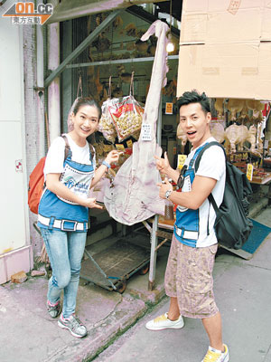 陳文婷對生曬魚乾感好奇，即被白健恩取笑大驚小怪。