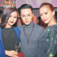 （左起）文詠珊、星級化妝師Alvin Goh與傅嘉莉型鬥型。