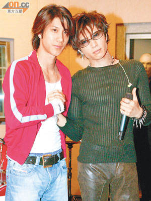王力宏（左）與GACKT十年前曾合作電影而結緣，同年邀GACKT任其台灣個唱嘉賓。