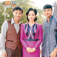郭羨妮（中）與陳錦鴻（左）及黃浩然在《初五啟市錄》中合作愉快。