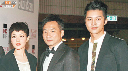 范曉萱（左起）、石頭、黃嘉樂出席新戲首映。