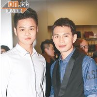 夏雨兒子黃俊銘（左）踩入娛樂圈，王梓軒樂於照顧新人。