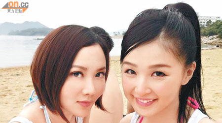 李綺雯（左）與樂瞳在新劇經常穿背心晒青春。