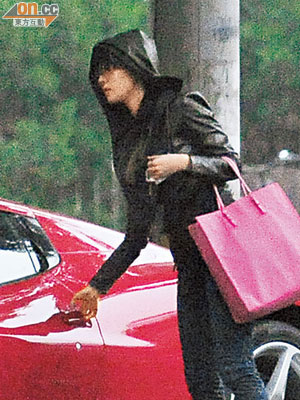 劉亦菲揸紅色法拉利跑車去街，夠搶眼。