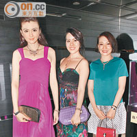 徐靖雯（左起）、湛琪清及Karen盛裝現身活動。