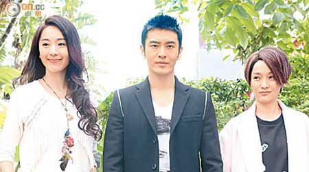 周迅（右起）、黃曉明與隋棠日前在台灣為電影宣傳。