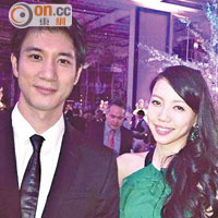 王力宏帶同老婆李靚蕾出席吳建豪的婚宴。