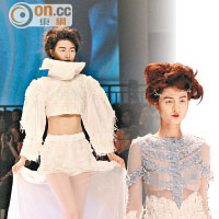 香港青年時裝設計家創作表演賽環節中，不乏特色作品。