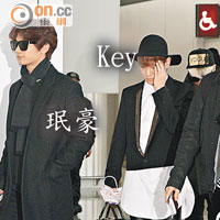 Key與珉豪及隊友昨日離港。
