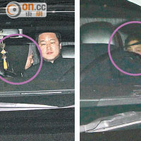 車隊凌晨時分去慶功，車內隱約見到疑似Tae Yang（左圖）與GD的身影。