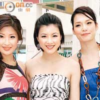 2006年港姐周家蔚（左起）、陳茵媺先後做媽咪，呂慧儀如今才有好消息。