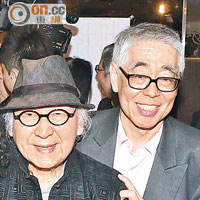 久未露面的藝人俞明（左）與EYT之父蔡和平於晚宴中碰頭。