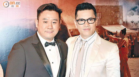 麥長青（左）與呂良偉齊於澳門出席電影首映禮。