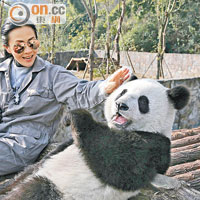 認養了熊貓「雙雙」的劉嘉玲。