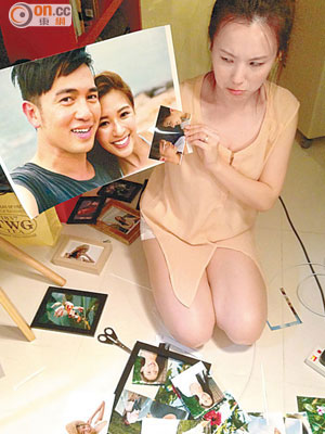 見到男友阿Tim與MV女主角的親密照，楊洛婷即作狀扁嘴。