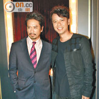克勤（右）恭喜郭偉亮獲「最受歡迎男主角」廣告大獎。