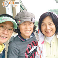 楊如芯（左起）、趙式芝及媽咪姚煒都是golf迷，可增進大家感情。