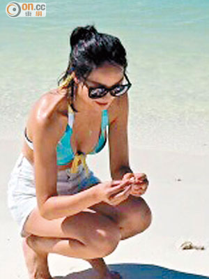 李亞男在馬爾代夫享受陽光與海灘。