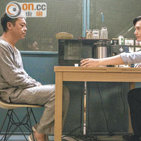 劉青雲（左）與黃曉明在《暴》片有多場對手戲。