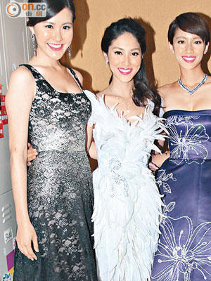 劉佩玥（左起）、陳凱琳與蔡思貝獲高層點名力捧讚資質好，隨時上位做女一！