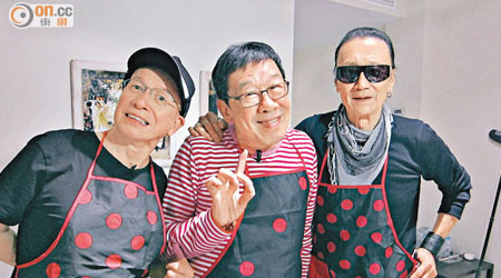 Joe Junior（左起）、胡楓與謝賢早前拍《三個小生》時表現生鬼。（資料圖片）