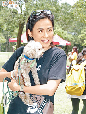 宣萱昨日出席活動，她不同意林師傑用鐵鏈鎖狗，並認為應將心比己。
