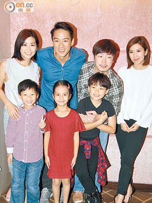 （後左起）：趙希洛、陳智燊、李思捷、黃智雯 <br>於劇中演兩子之父的陳智燊，直言想要小朋友。