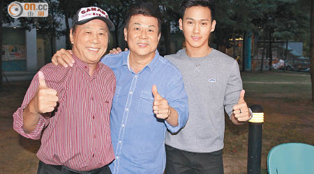 黃愷傑（右）和夏雨（左）及導演梁智強昨日出席新片試映會。