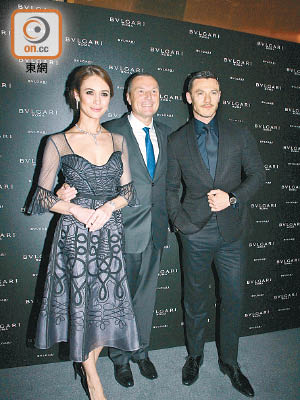 Olga Kurylenko（左）與Luke Evans獲品牌首席執行官Jean Christophe Babin熱情接待。