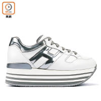 白色拼銀色 Maxi 222 Sneakers　$4,300