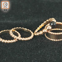 Perlee黃金鑽石戒指 $101,000<br>Perlee黃金戒指（兩枚）各$9,700