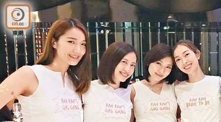 （左起）李亞男、龔嘉欣、陳爽、宋熙年<br>宋熙年與好姊妹去到泰國係咁食，搞到要跳舞消滯。