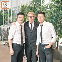 Kim將理髮店交由徒弟Tan（左一）和Eric打理。