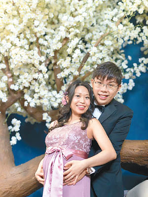 沈慧林與太太拍攝懷孕照片，留下美好回憶。