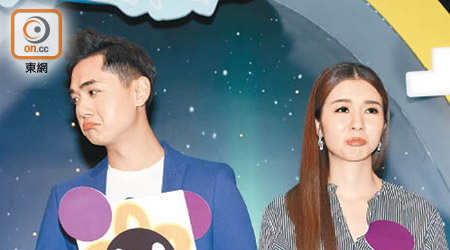 麥明詩日前在網上指Fred為「TVB首席男歌手」，昨日兩人同場亦忍不住流露不屑之情，面左左。