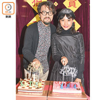兩位壽星林家棟及陳漢娜獲送上蛋糕慶祝。