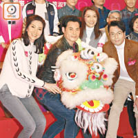 車婉婉（左起）、黃智賢、陳煒及張達倫出席新劇造型活動。