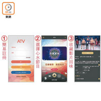 「ATV亞洲電視App」介面清晰易用。
